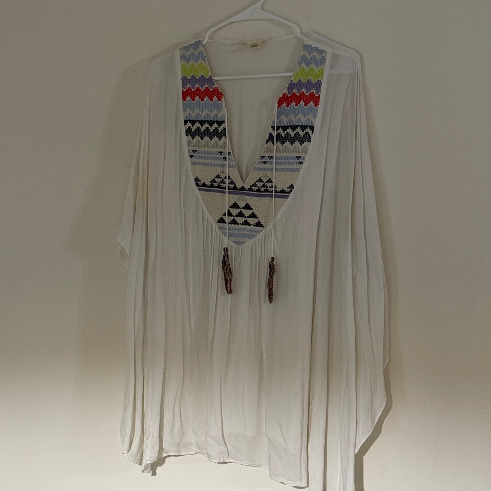 Lovestitch Ivory Tunic with Colorful Embroidery